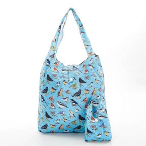 Eco-Chic Foldaway Shopper Bag - Wild Birds Blue