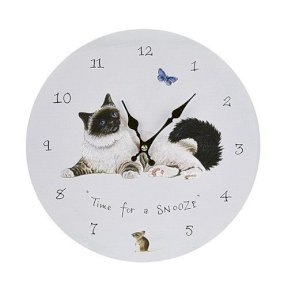 Wall Clock - Cat - Time For A Snooze