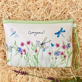 Make Up Bag - Gorgeous - Dragonflies with Flowers